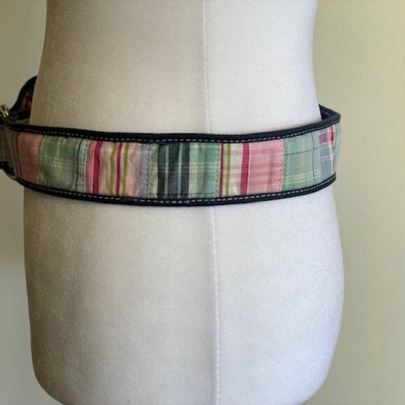 G.H. BASS Madras Patchwork Double D Ring Cotton Belt M/L - Picture 4 of 16